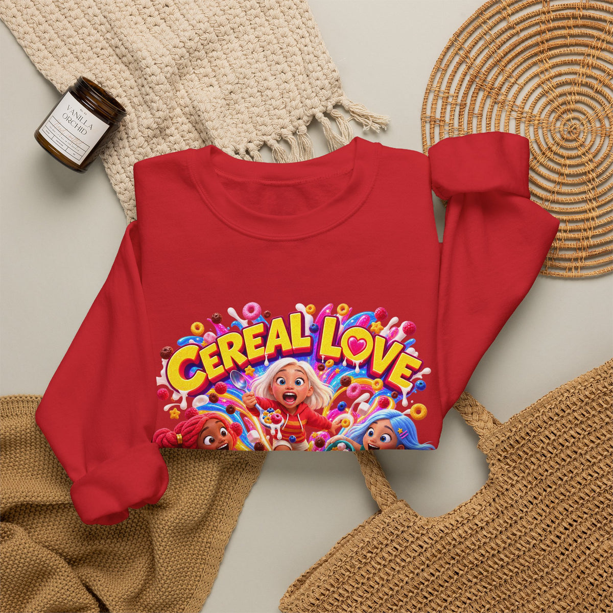 Red, White & Hue: Cereal Love Crewneck Sweatshirt